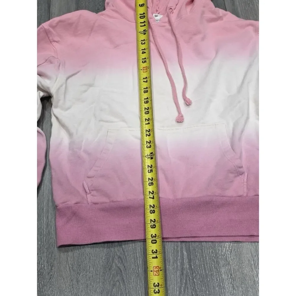 BP. Nordstrom Tie Die Ombre Stripe Hoodie Sweatshirt Pink Fron Pocket XS A003429